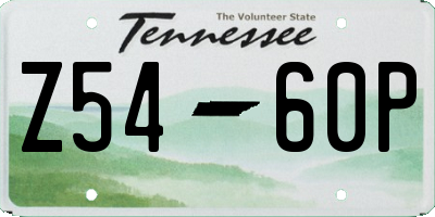 TN license plate Z5460P