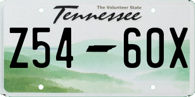 TN license plate Z5460X