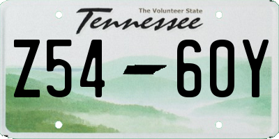 TN license plate Z5460Y