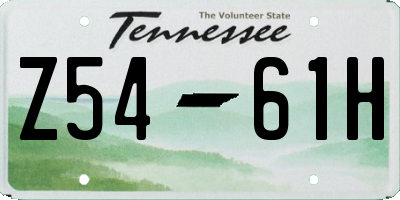 TN license plate Z5461H