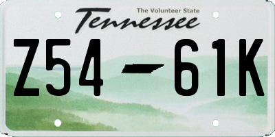 TN license plate Z5461K