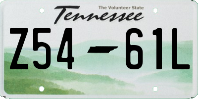TN license plate Z5461L