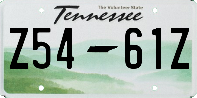 TN license plate Z5461Z