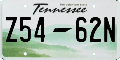 TN license plate Z5462N