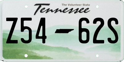TN license plate Z5462S