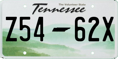 TN license plate Z5462X