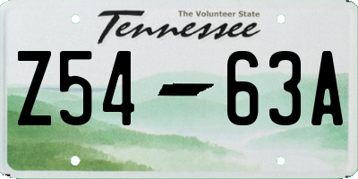 TN license plate Z5463A