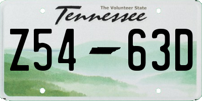 TN license plate Z5463D