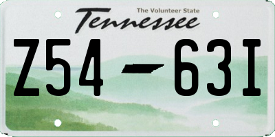 TN license plate Z5463I