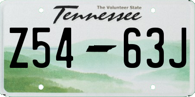 TN license plate Z5463J