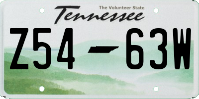 TN license plate Z5463W
