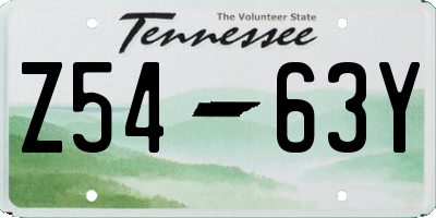 TN license plate Z5463Y