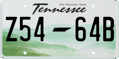 TN license plate Z5464B