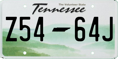 TN license plate Z5464J
