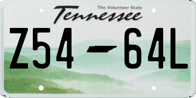 TN license plate Z5464L