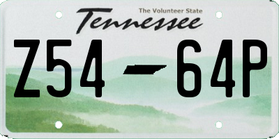 TN license plate Z5464P
