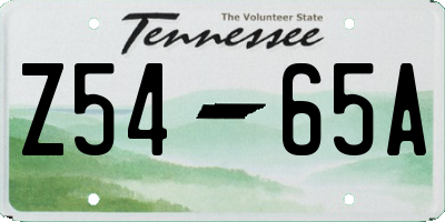 TN license plate Z5465A