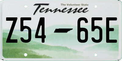 TN license plate Z5465E