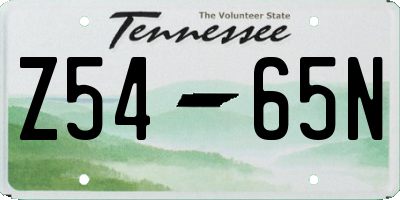 TN license plate Z5465N