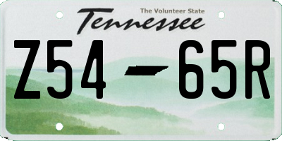 TN license plate Z5465R
