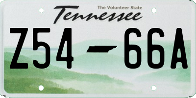 TN license plate Z5466A