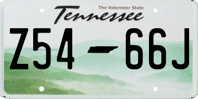 TN license plate Z5466J
