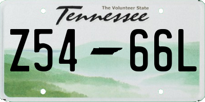 TN license plate Z5466L