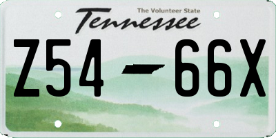 TN license plate Z5466X