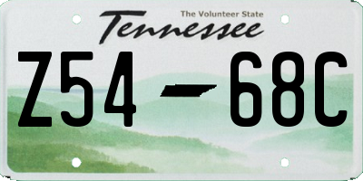 TN license plate Z5468C
