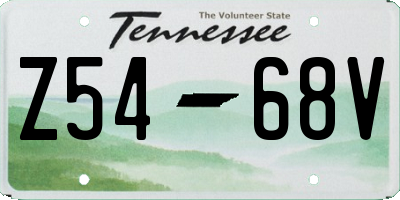 TN license plate Z5468V
