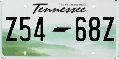 TN license plate Z5468Z