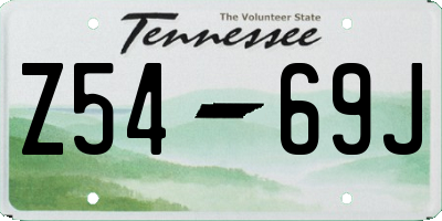 TN license plate Z5469J
