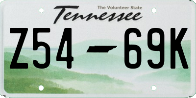 TN license plate Z5469K