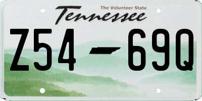 TN license plate Z5469Q