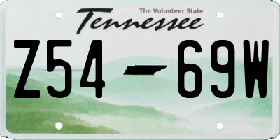TN license plate Z5469W