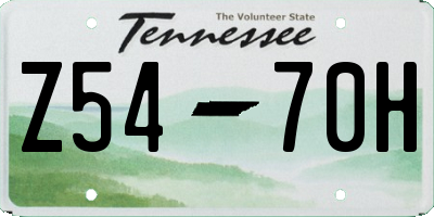 TN license plate Z5470H