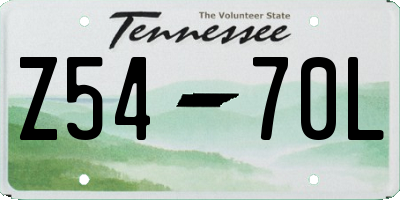TN license plate Z5470L