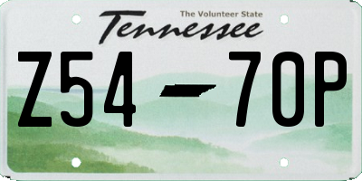 TN license plate Z5470P