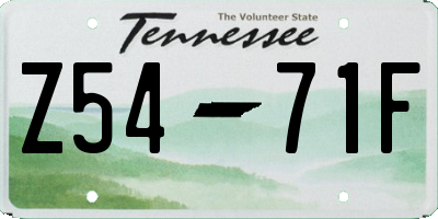 TN license plate Z5471F