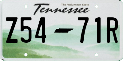 TN license plate Z5471R