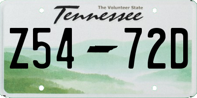 TN license plate Z5472D