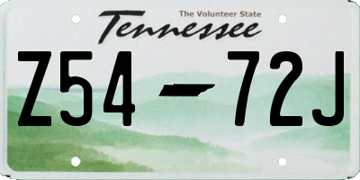 TN license plate Z5472J