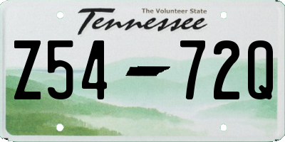 TN license plate Z5472Q