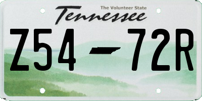 TN license plate Z5472R