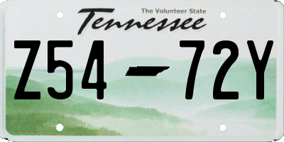 TN license plate Z5472Y