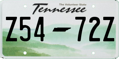 TN license plate Z5472Z