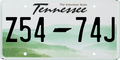 TN license plate Z5474J