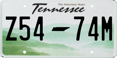 TN license plate Z5474M