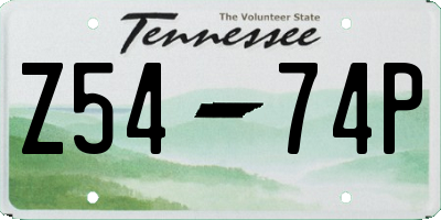 TN license plate Z5474P