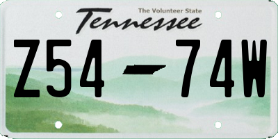 TN license plate Z5474W